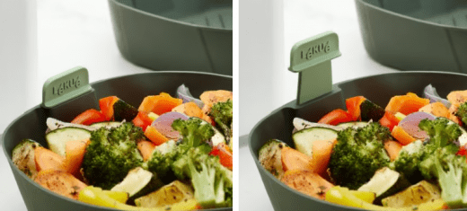 Lékué Korg för Airfryer L, platinumsilikon 22x22x8,5 cm