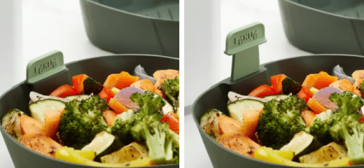 Lékué Korg för Airfryer XL, platinumsilikon 25x25x8,5 cm