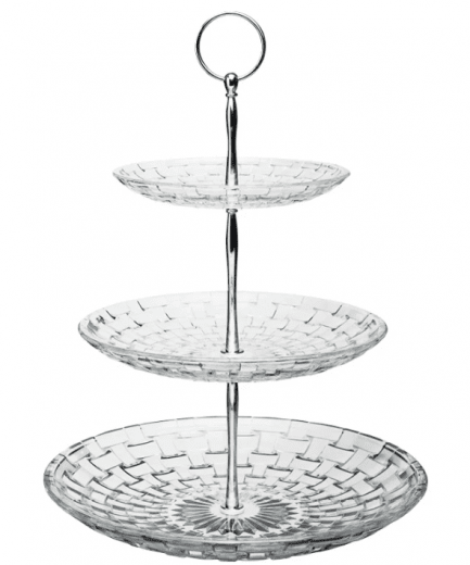 Dorre Glitter Kakfat 3 våningar höjd 33 cm glasklar