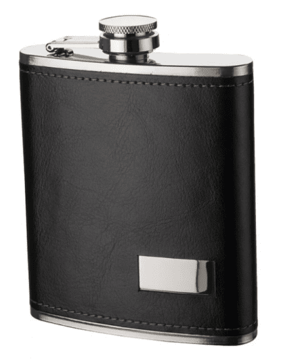 Dorre Kirby Fickplunta 2,1 dl svart läder rostfri