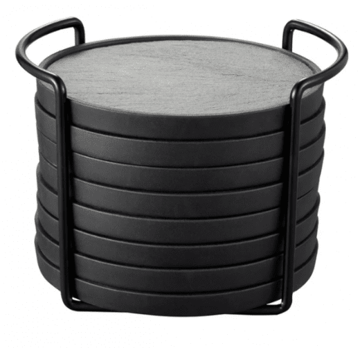 Dorre Greta Glasunderlägg Ø10,5 cm 8-pack, Skiffer/Silikon