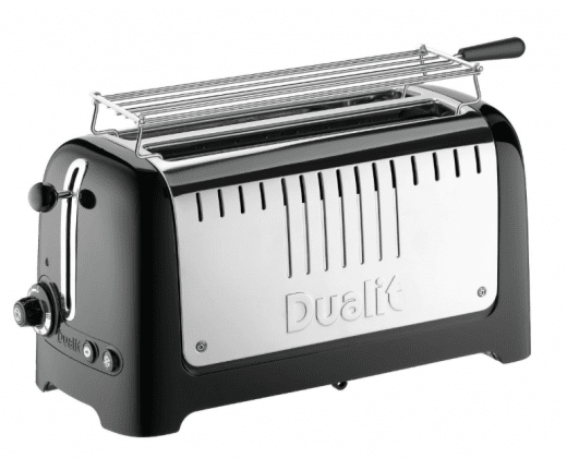 Dualit Brödrost Lite Lång 4 skivor 1850 W, Svart