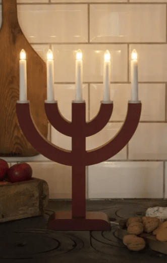 Konstsmide Elljusstake 5 Ljus Trä, Mörkröd/Beige Dekoration