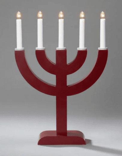 Konstsmide Elljusstake 5 Ljus Trä, Mörkröd/Beige Dekoration