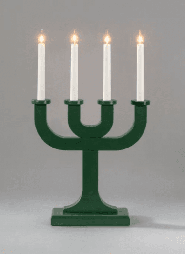 Konstsmide Ljusstake trä, grön 4 ljus