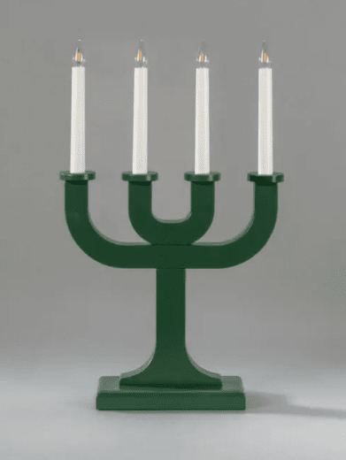 Konstsmide Ljusstake trä, grön 4 ljus