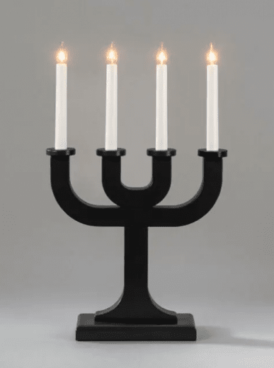 Ljusstake, trä svart 4 ljus