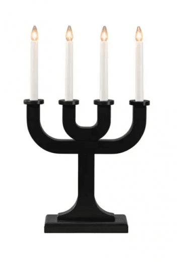 Ljusstake, trä svart 4 ljus