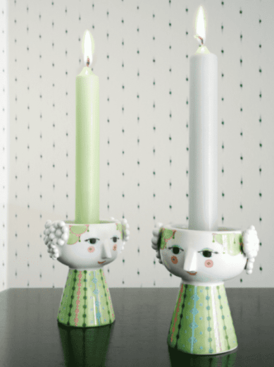 Bjørn Wiinblad Eva Ljusstake 9,5 cm, Ljusgrön