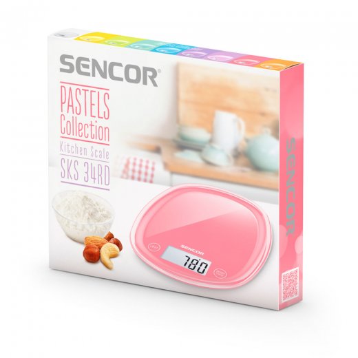 Sencor Köksvåg 5 kg Mint Pastell Röd
