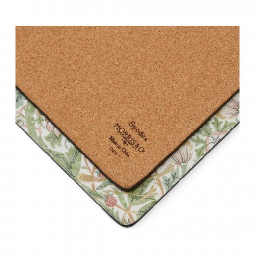 Morris & Co Strawberry Thief Bordstablett 4-pack, Grön