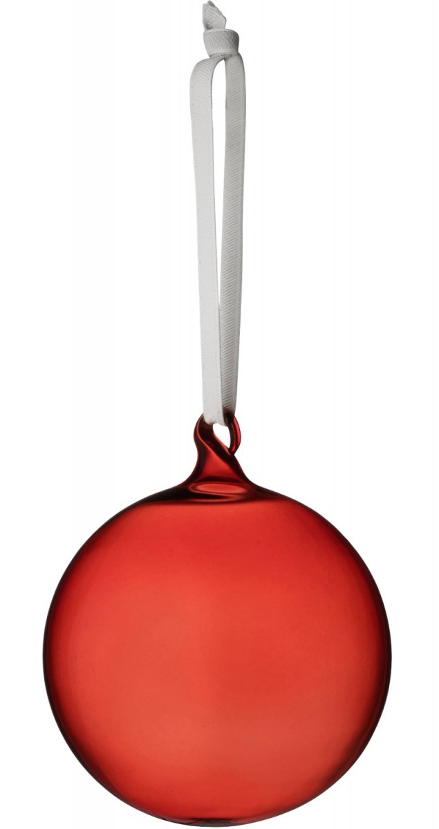 Iittala Röd julkula i glas 80 mm paket med 5 kulor