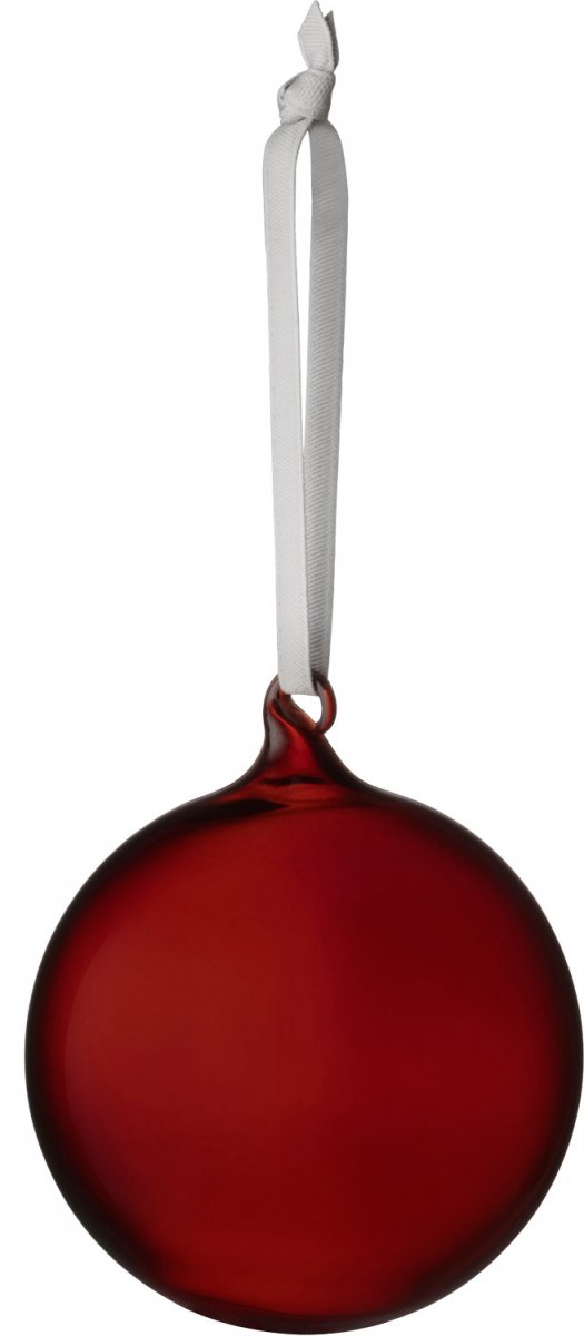 Iittala Röd julkula i glas 80 mm paket med 5 kulor